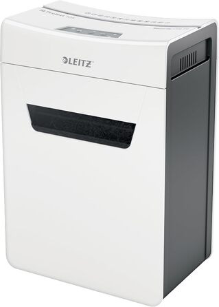 Leitz IQ 10X Premium Protect: Шредер для документів, партіковий зріз, 11-10 аркушів, тихий, компактний, сертифікований, 18л контейнер, для офісу та дому, білий