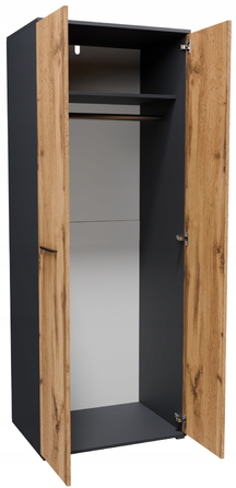Стелаж Matkam 69 x 180 x 49 см, дуб вотан/графіт
