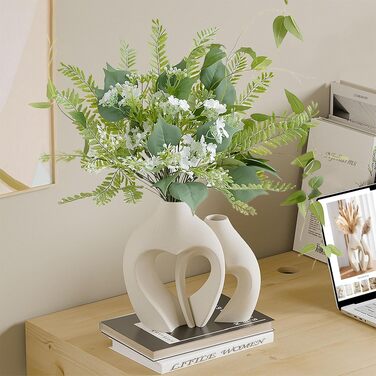Набір керамічних ваз Zormon Weiße у формі серця (2 шт) для декору: скандинавський стиль, мінімалізм для дому, весілля, вітальні, офісу