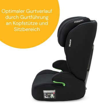 Дитяче автокрісло Osann Musca i-Size 100-150 см з спинкою, без Isofix, чорне