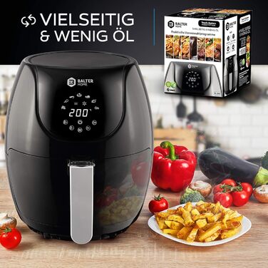 Аерофритюрниця Balter Airfryer XXL 5,5 л з вікном перегляду, 12 програм, багатофункціональна фритюрниця без олії, HL-551T