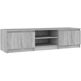 Тумба під телевізор vidaXL, сіра, ДСП, 140x40x35,5 см, сучасна ТВ-тумба, меблі для вітальні, низька тумба, шафа для телевізора, колір Sonoma