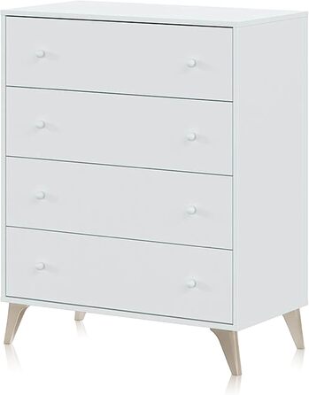 Комод Habitdesign Sweet 4 шухляди, білий Artik, 77,5x40x95 см
