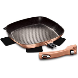 Гранітна сковорода-гриль 28 см з знімною ручкою Berlinger Haus Metallic Rose Gold