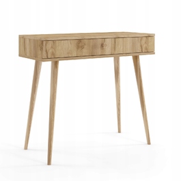 Консольний стіл MELIMEBLE, дуб крафт / золотий, 90 x 80 x 39 см
