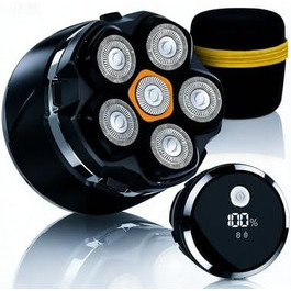 Машинка для гоління голови Glatzen 2026 IPX8, 6D, USB-C, вологостійка, з LED-дисплеєм, чорна