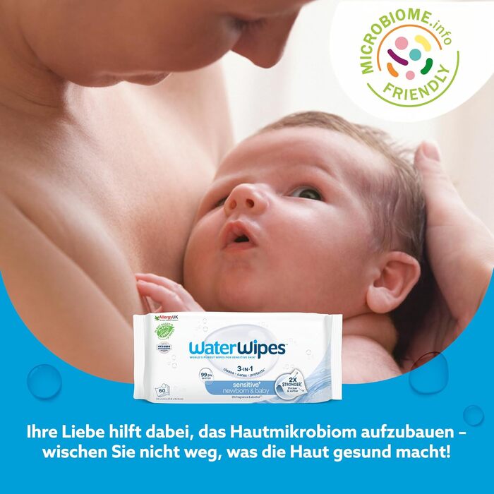 Дитячі вологі серветки WaterWipes Original, 99.9% води, гіпоалергенні, без віддушок, 1080 шт (18 пачок по 60 шт)