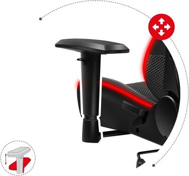 Ігрове крісло Huzaro Force 6.2 Black RGB з LED підсвіткою, еко-шкіра, тканина, карбон, до 130 кг, регульована висота, підголівник, поперекова підтримка, ергономічне, чорне