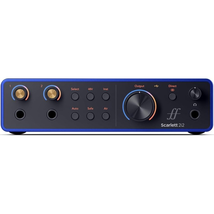 Аудіоінтерфейс Focusrite Scarlett 4i4 4-го покоління для гітаристів, вокалістів та продюсерів (2i2 Anniversary Ed.) - Hi-Fi студійна якість, USB