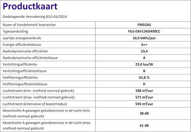 Витяжка для кухні FIREGAS 60 см, чорне скло, безщітковий мотор, 571 м³/год, сенсорне керування TouchControl, 9 режимів, режим рециркуляції та відведення, з газліфтом