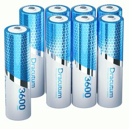 Набір акумуляторів AA Li-ion 1.5V 3600mWh (8 шт) з зарядним пристроєм, висока ємність, 2000 циклів зарядки