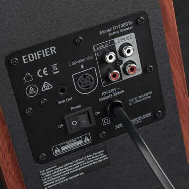 Edifier R1700BTs - Активні Bluetooth колонки 2.0 з сабвуфером, 66 Вт, коричневі, дерев'яний корпус