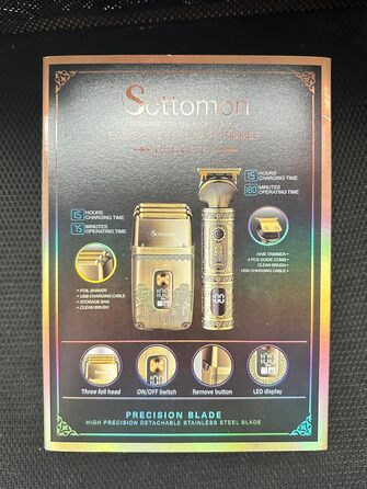 Електрична машинка для стрижки волосся та бороди Scttomon T-Blade, акумуляторна бритва-тример для чоловіків, комплект для грумінгу з прецизійним тримером