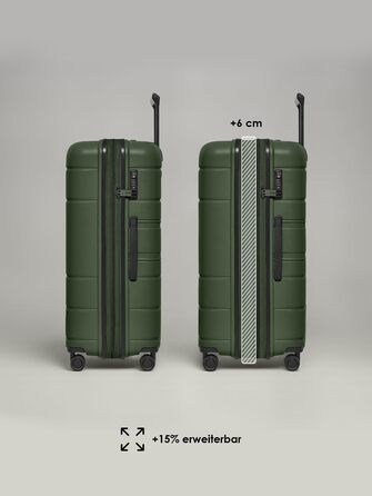 Набір валіз REDOLZ Hartschalen 3-х частинний | Розширювані, з TSA-замком, Olive Kofferset