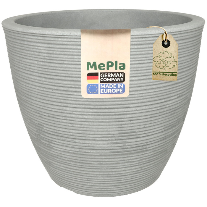 Квітчарня Milano - круглий горщик для квітів - вологостійкий горщик - стійкий до УФ-випромінювання - сірий, діаметр 48 см