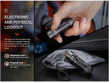 Ліхтарик Fenix E18R v2.0 USB-C, 1200 люмен, компактний EDC, чорний, висока потужність