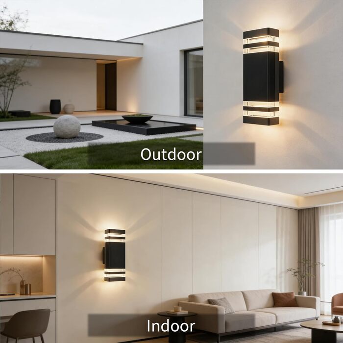 Стіна LED-світильник вуличний IP54 водонепроникний, Up and Down, 2×5W 3000K тепле біле світло, GU10, антрацит (набір 2 шт)