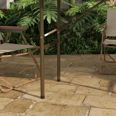 Складаний стіл Outsunny з ротанговим дизайном, для пікніка та саду, на 4 особи, HDPE, коричневий, 122x60x73 см, витримує до 50 кг, для балкона і тераси