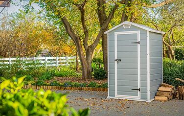 Сарай садовий Keter Manor 4x3 сірий, пластиковий, для дачі, 128x94x196 см