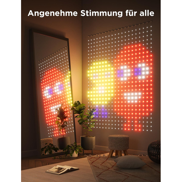 Розумні LED штори Govee 520 RGBIC, 1,5×2 м, IP65, для кімнати та вечірки, сумісні з Alexa, 86+ режимів, водостійкі, світлодіодна гірлянда