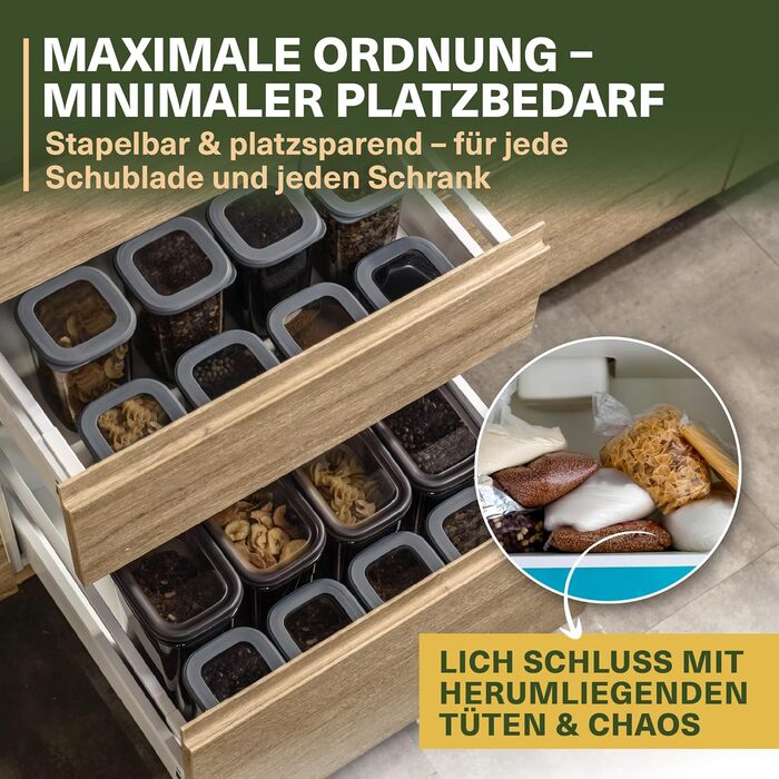 Набори контейнерів для зберігання продуктів з кришкою, 42 шт. BPA-Free, для круп, борошна, цукру. Органайзери для кухні, герметичні контейнери для харчових продуктів
