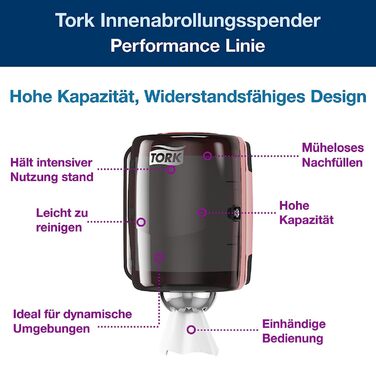 Tork настінний диспенсер для серединних рулонів + набір для поповнення, M2, універсальні паперові рушники (6 x 150,7 м)