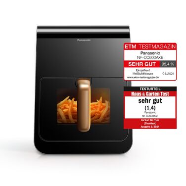 Фритюрниця повітряна Panasonic NF-CC500SXE 6 л, сіра, з вікном, 80-200°C, 11 програм, LCD-дисплей, ETM Award 2024