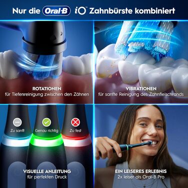 Електрична зубна щітка Oral-B iO Series 3, набір з 2 шт (Чорний та Рожевий), 2 додаткові насадки та футляр