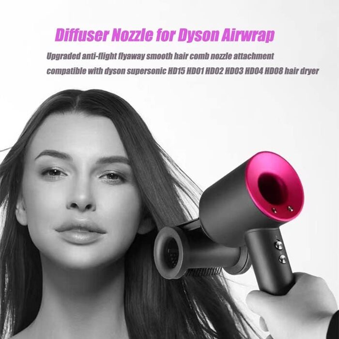 Дифузор-насадка для Dyson Airwrap, м'який повітряний дифузор-концентратор для стайлінгу, насадка для випрямлення, аксесуар для фена Dyson Supersonic, 2 режими для гладкого та об'ємного укладання (1 насадка)