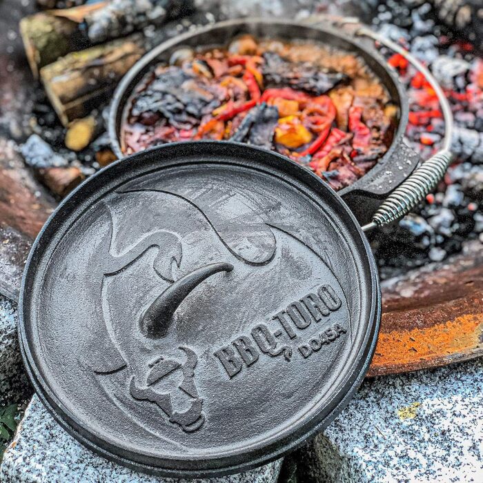 Чавунний казан BBQ-Toro Dutch Oven Alpha Serie 19л (DO18A) з ніжками та знімачем кришки, попередньо обпалений