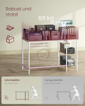 Стол письмовий VASAGLE 100x50x76 см, комп'ютерний, офісний, вінтажний стиль, для робочого кабінету, спальні, вітальні, коричнево-чорний