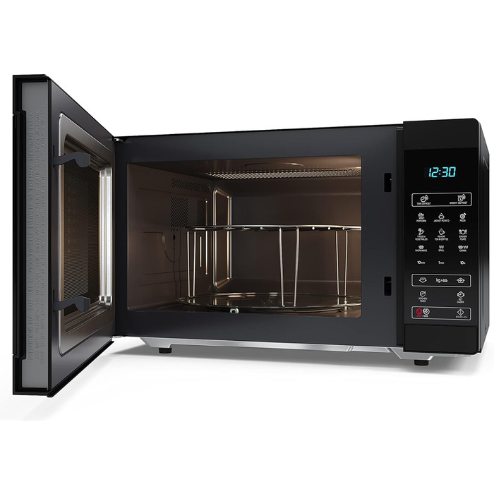 Мікрохвильова піч SHARP MS51EB, 900 Вт, 5 режимів, розмір 51,3x30,6x39,4 см, чорна, з функцією розморожування