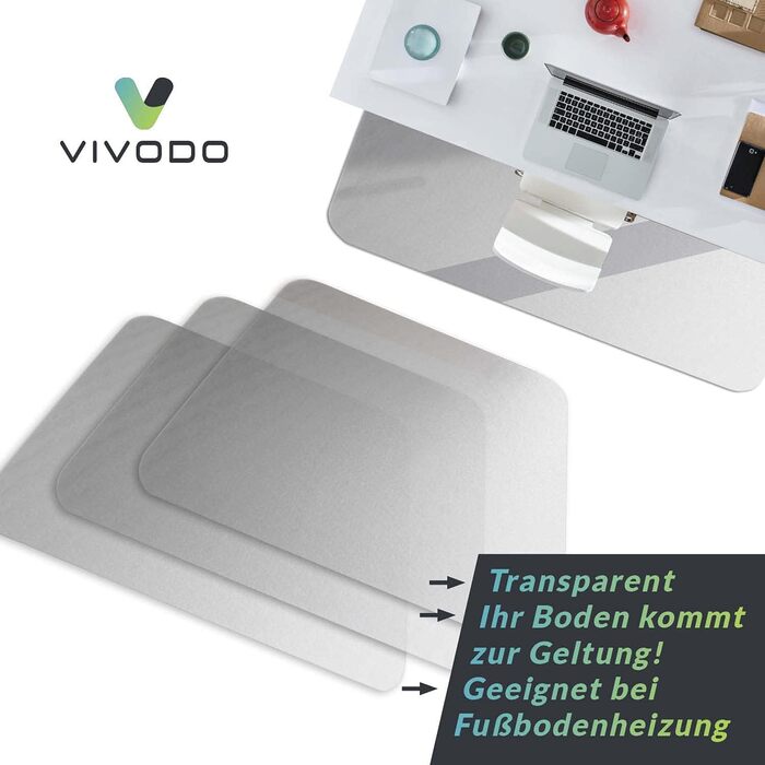 Vivodo килимок для захисту підлоги 90x120 см для твердих підлог, вироблено в Німеччині