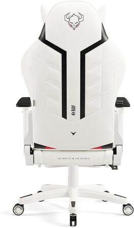 Ігрове крісло Diablo X-Ray King XL, біло-чорне, екошкіра, ергономічне, 4D підлокітники, офісне, з перфорацією та гойданням