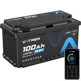 LiFePO4 акумулятор VATRER POWER 12V 300Ah з системою самопідігріву (LN5, 100Ah)
