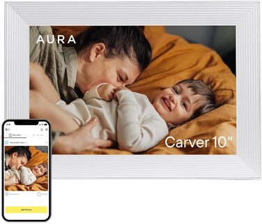 Цифровий фоторамка Aura Carver 10.1" HD Wi-Fi, хмарне сховище, безлімітний обсяг, віддалене завантаження фото - Gravel 10',  (Морська сіль)