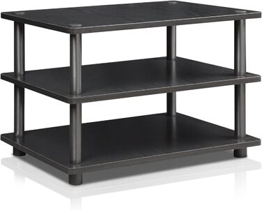 ТВ-тумба Furinno з 3 полицями, дерев'яна, чорна, 37x60x41 см