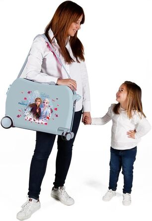 Дитяча валіза Disney Frozen «Довіряй своїй мандрівці», 50x38x20 см, синя, жорсткий корпус ABS, кодовий замок, 38 л, 2,1 кг, 4 колеса, ручна поклажа