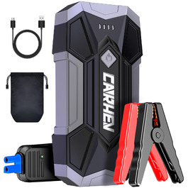 Бустер CARHEV Jump Starter 4500A — Пусковий пристрій для автомобіля (бензин/дизель до 8.0л), Powerbank з LED-ліхтарем та USB-портами