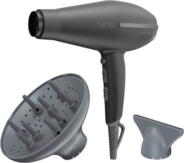 Фен професійний Gama Italy Tempo 5D Sensi - 2200 Вт - Іонізація, захист від озону, догляд за волоссям, 530 г, чорний
