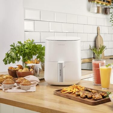 Аерофритюрниця Cecotec Cecofry Deluxe Rapid Sun 2,5 л, 1400 Вт, 8 програм, до 200°C, біло-бежева