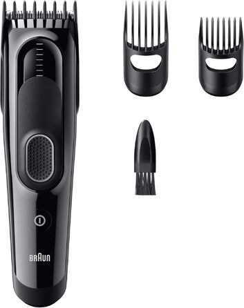 Машинка для стрижки Braun Series 5 HC5530: професійний тример для волосся та бороди, 17 налаштувань, акумулятор 50 хв, чорний