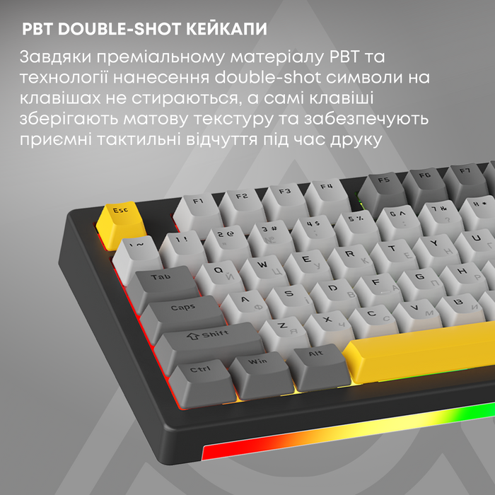 Бездротова механічна клавіатура Ajazz AK820 V2 Coconut Flake Switch (AK820-V2-CF-PWB)