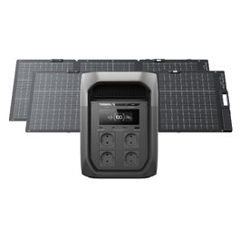 Портативна зарядна станція EcoFlow DELTA 3 Max, 2048 Вт·год, 2400 Вт X-Boost, з додатковими панелями 2×160 Вт