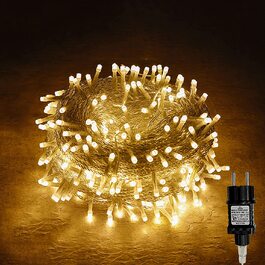 Світлодіодна гірлянда Gresonic 300 LED, тепле біле світло, для вулиці та приміщення, з електричним живленням і штекером, для саду, весілля, Різдва, вечірки