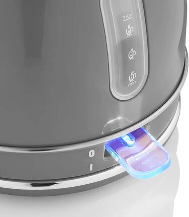 Електрочайник Swan Retro 1,8 л, 3000 Вт, вінтажний дизайн, Strix, бездротовий, BPA-free нержавійка, сірий