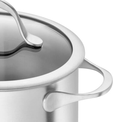 Набір каструль ZWILLING Essence 4 шт. з кришкою з термоскла, індукційне дно, не має покриття, нержавіюча сталь, сріблястий