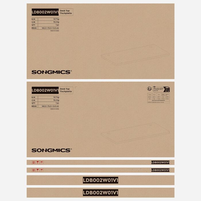 Електричний письмовий стіл SONGMICS, 120x60 см, з регулюванням висоти, подвійним мотором, пам'яттю на 4 висоти, захистом від зіткнень, чорний