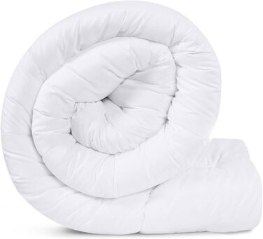 Ковдра Utopia Bedding 135x200 см, всесезонна, 370 GSM, дихаюча, стеганий наповнювач, супер м'яка (біла)
