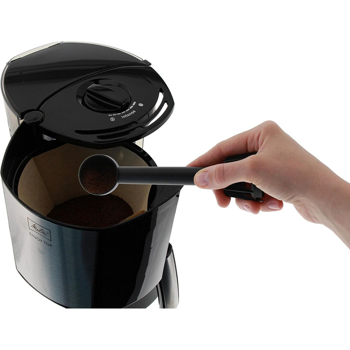 Кавоварка фільтраційна Melitta Enjoy Top з скляним глечиком, краплезупинкою, 10 чашок, чорна